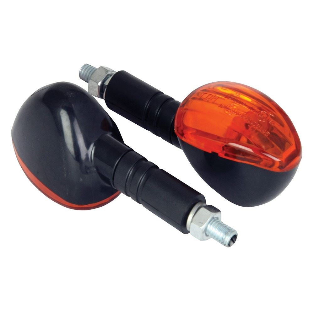 Bike IT Midid Axe Black Body And Amber Lens Motorbike Indicators