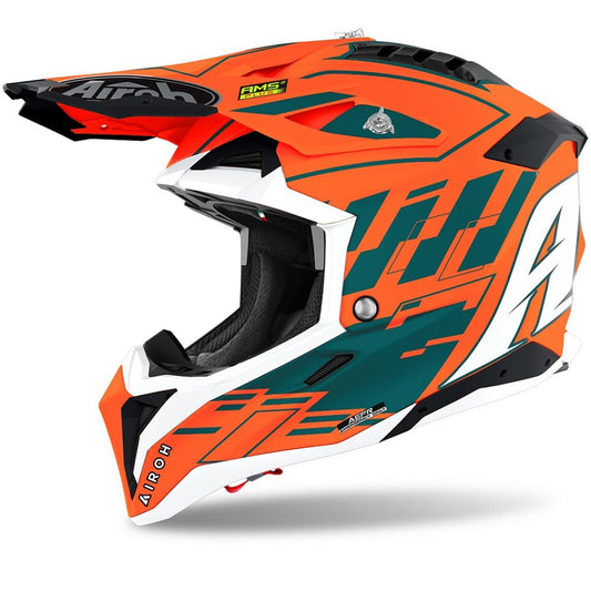 Airoh Aviator 3 Orange Off Road Motorbike Motorcross Helmet 22.06