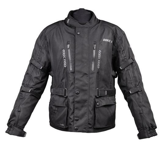 Bike It 'Triple Black' Waterproof Adventure Motorcycle Jacket