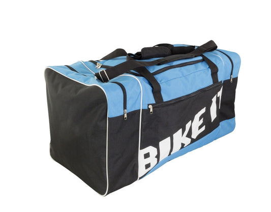 Bikeit Luggage Motorcycle Motorbike Motocross MX Kit Bag Black / Blue 128L