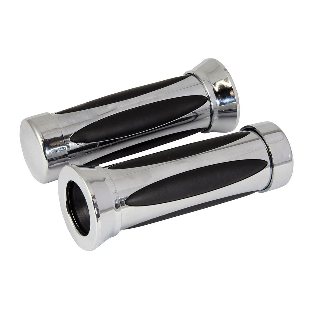 Bike Motorcycle Handlebar It Grips Chrome Oval Custom Cushion 22mm