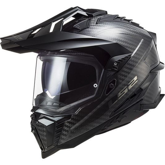 LS2 MX701 Explorer Carbon Fibre Adventure Motorbike Off-Road Helmet Black