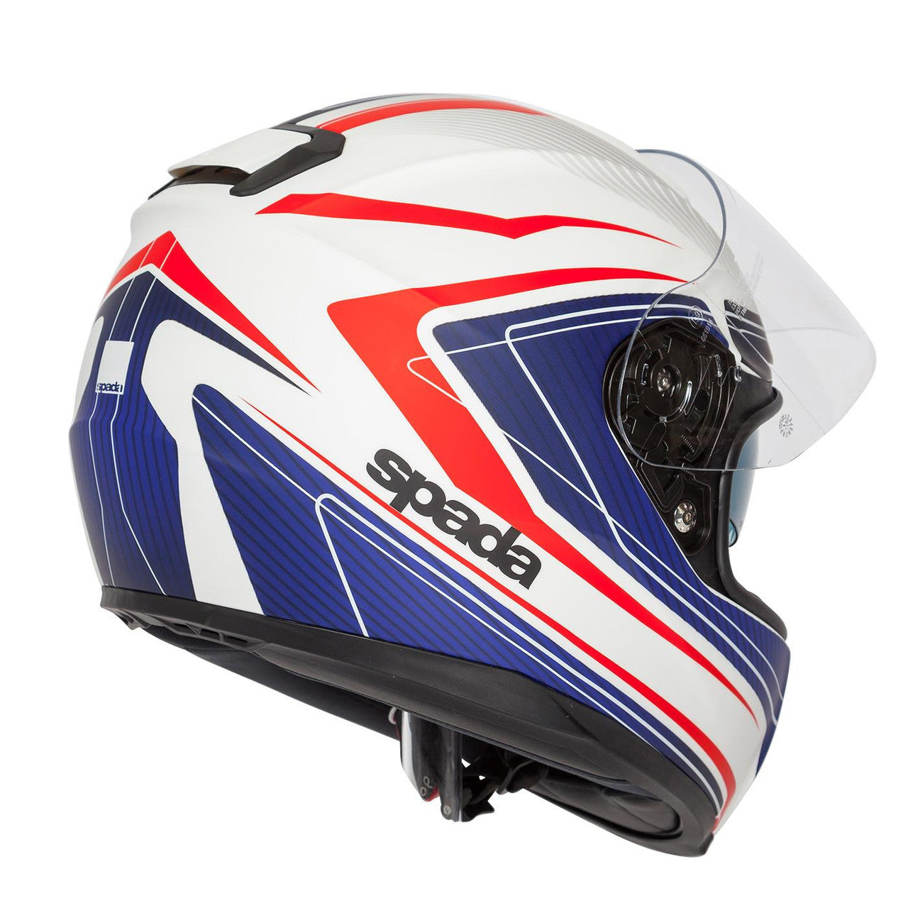 SPADA SP16 Monarch Full Face Motorcycle Bike Road Crash Helmet -White Red Blue