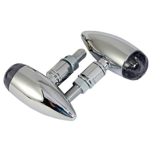 Bike It LED Spirit With Chrome Body And Black Lens Motorbike Indicators