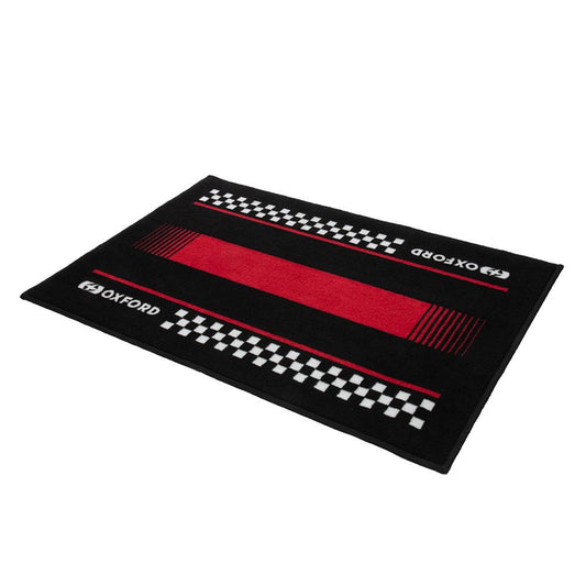 Oxford Motorcycle Non-slip Latex Door Mat Pitlane Red 90 x 60cm