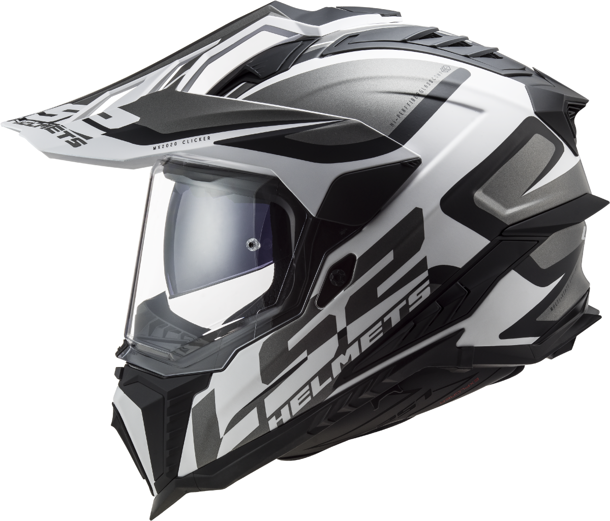 LS2 MX701 Explorer Alter Adventure Motorcycle Helmet Matt Black White