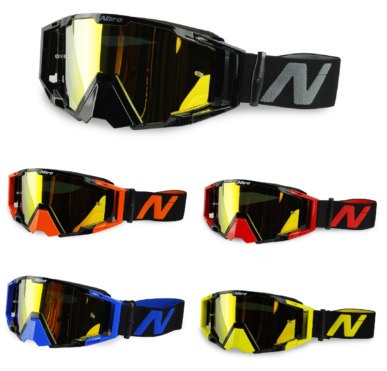 New Nitro NV-100 Goggles - Black, Blue, Red, Orange & H-V Yellow