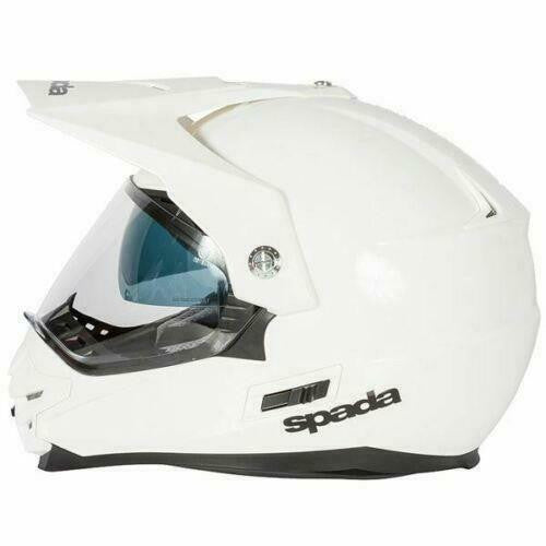 Spada Intrepid Full Face Adventure Motorcycle Bike Helmet ACU Gold - Pearl White