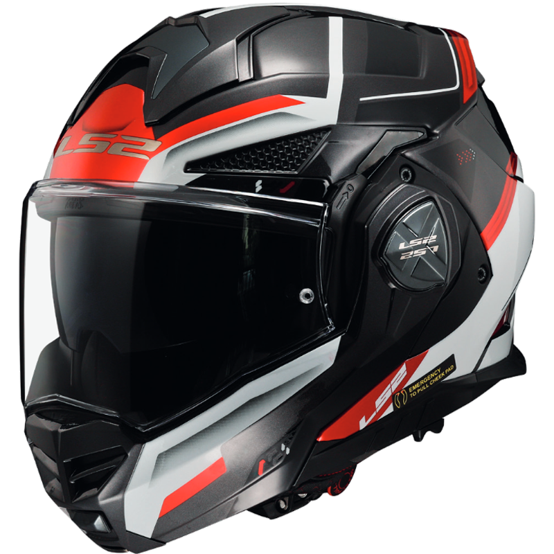 LS2 FF901 Advant X 2023 Flip Up Modular Motorcycle Helmet Black White Red