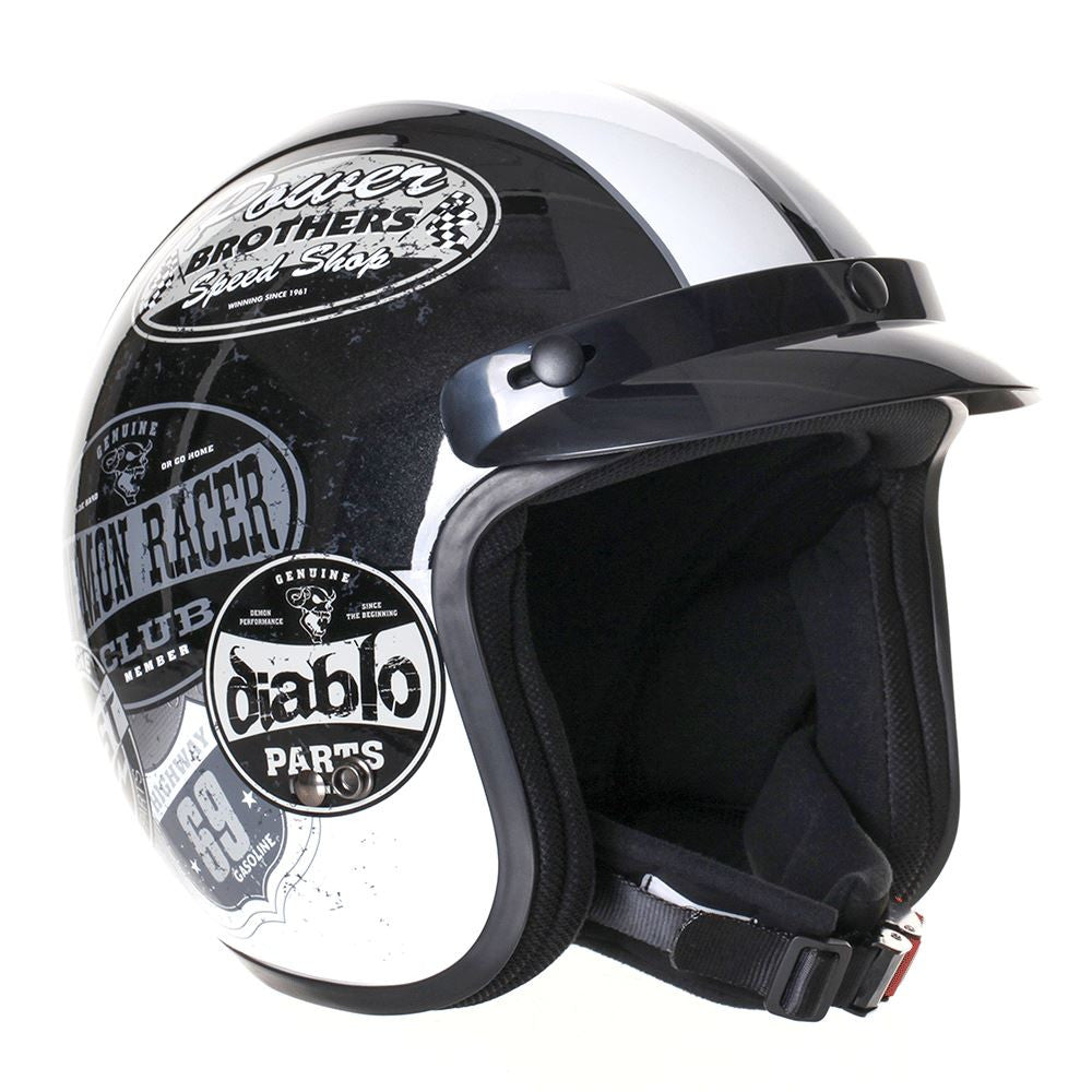 Stealth HD320 Adult Open Face Lightweight Fiberglass Motorcycle Scooter Helmet