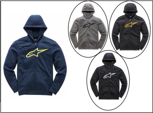 ALPINESTARS  AGELESS LI FLEECE MEN'S MOTORCYCLE MOTORBIKE HOODIE ZIPUP HOODIE