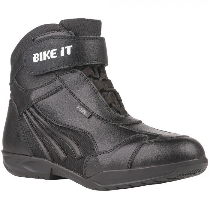 Bike It 'Perun' Low-Cut Black Waterproof Motorcycle Boots