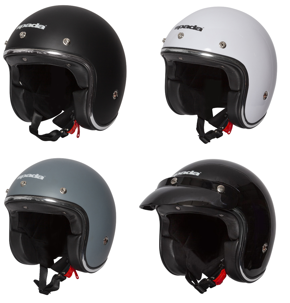 Spada Classic Plain Open Face Motorcycle Jet Helmet